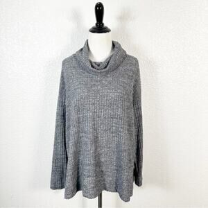 Maeve Anthropologie Women's Size M Ribbed Cowl Neck Sweater Top in‎ Grey